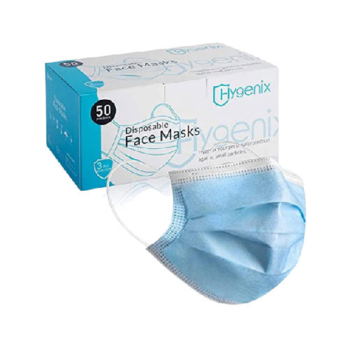 Hygenix 3ply Disposable Face Masks PFE 99% Filter Quality "Tested by a US lab" Pack of 50 Pcs