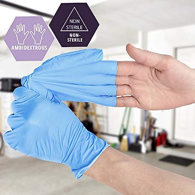 Med PRIDE NitriPride Nitrile-Vinyl Blend Exam Gloves, Medium 1000 - Powder Free, Latex Free &amp; Rubber Free - Single Use Non-Sterile Protective Gloves for Medical Use, Cooking, Cleaning &amp; More