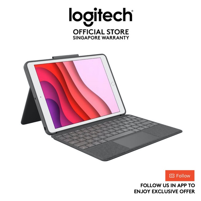 Logitech Combo Touch With Touchpad Keyboard Case For iPad 10.2 7th, 8th, &amp; 9th gen
