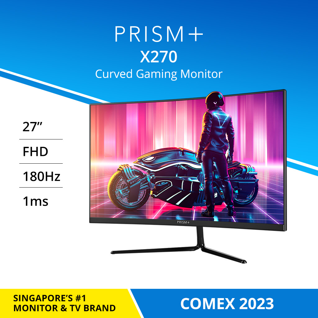 PRISM+ X270 27 180Hz 1ms 1500R Curved Gaming Monitor [1920 x 1080] FreeSync G-Sync Ready