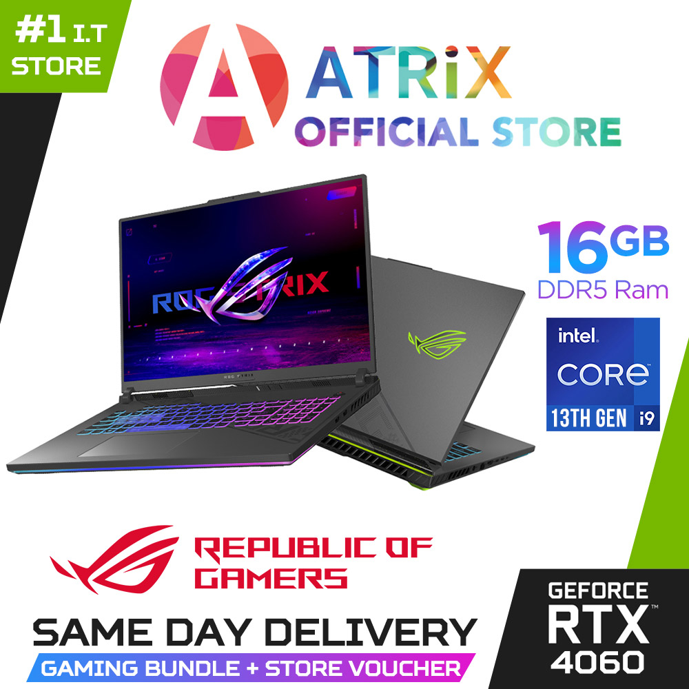 Same Day DeliveryROG Strix G18 G814JV-N6060W | 18" WQHD | i9-13980HX | RTX 4060 | 16GB DDR4/1TB SSD | Win11 Home | 2Y