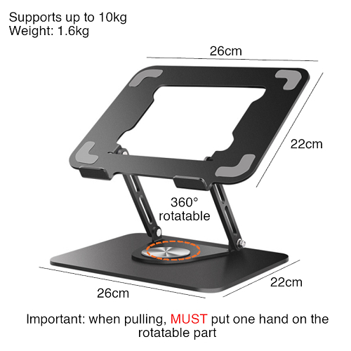 360° Rotating Metal Laptop Stand  Tablet Stand Heat Dissipation Laptop Stand Foldable Lifting Tablet Mac Support Stand