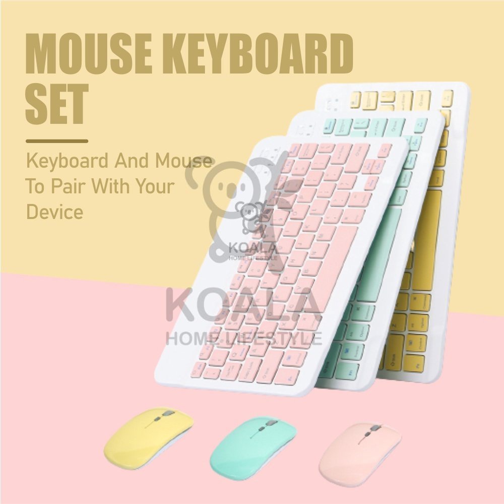 ??? Koala Home Wireless Bluetooth mute Keyboard  Mouse Set  Set Rechargeable Compatible with Phone/Tablet/iPad