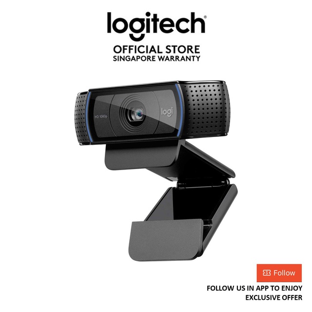 Logitech Webcam C920 Pro Full HD 1080P with Stereo Audio For Streaming / Video Conferencing Web Cam - EBL, Auto Focus