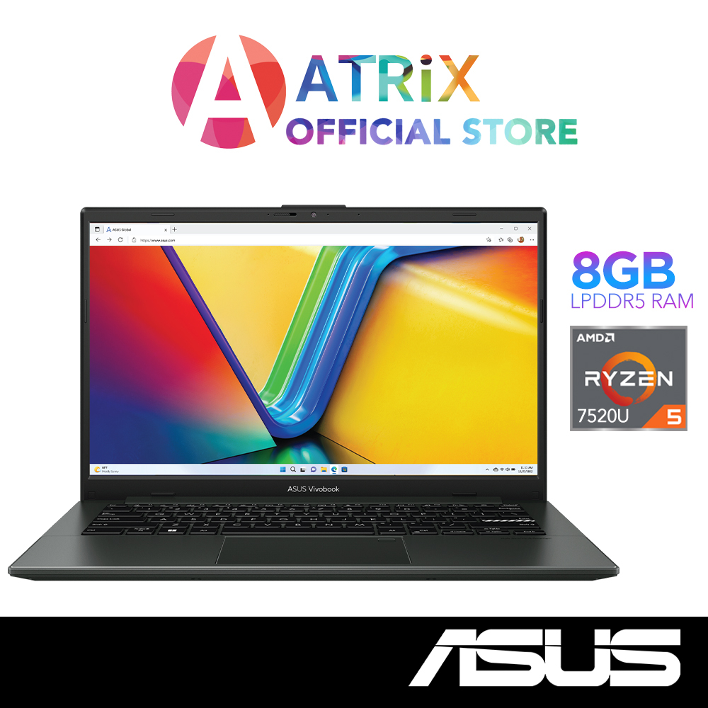 Express DeliveryASUS Vivobook Go 14 | E1404FA-NK106W | 14" FHD | Ryzen 5 7520U | 8GB RAM | 512GB SSD | Win11 | 1Y