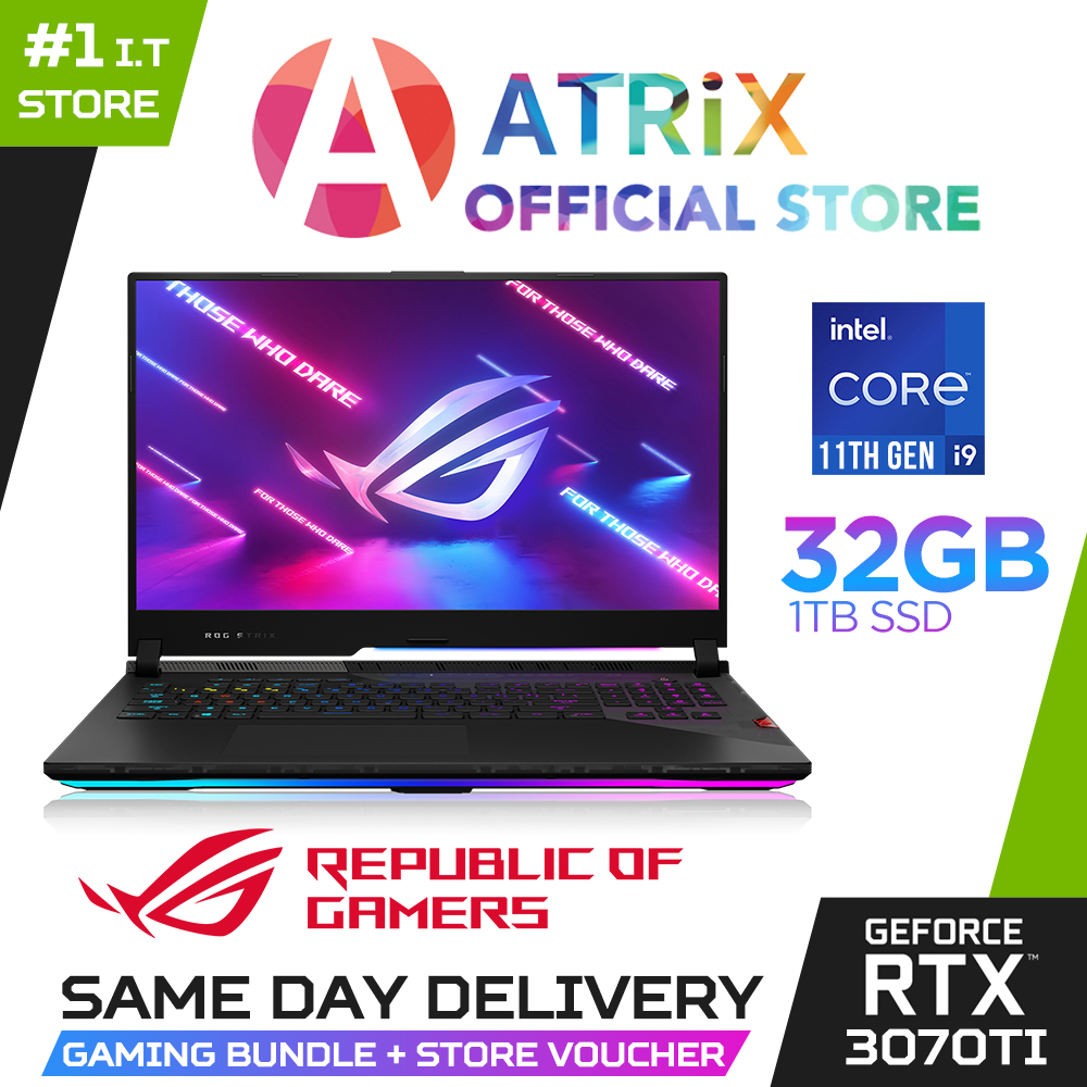 Same Day DeliveryROG SCAR 17 G733ZW-LL155W | 17.3 WQHD | RTX3070Ti | Intel i9-12900H | 32GB RAM | 1TB SSD