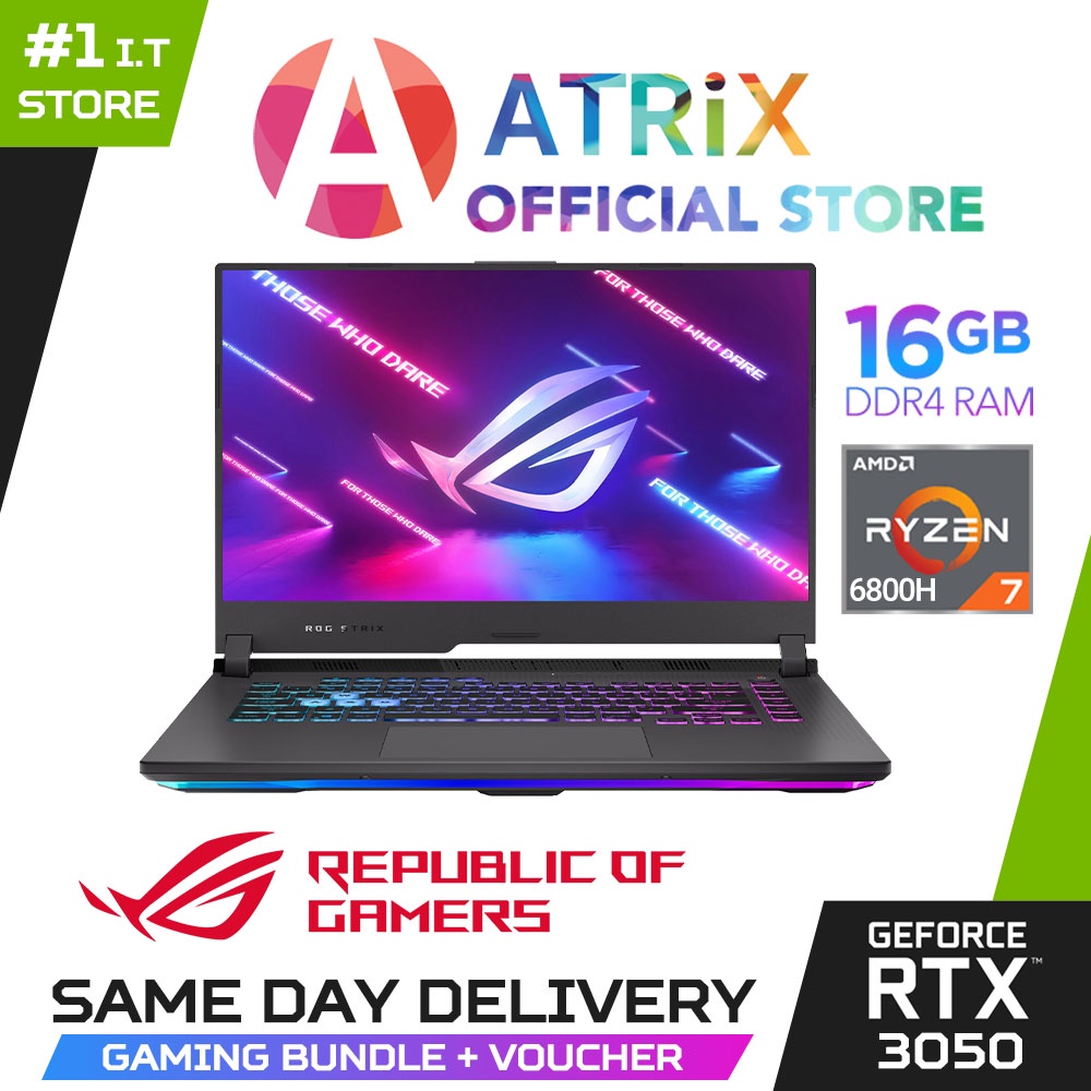 Express DeliveryROG Strix G15 G513RC-HN163W | 15.6 FHD | Ryzen 7 6800H | RTX3050 | 16GB | 512GB/1TB SSD | Win11 | 2Y