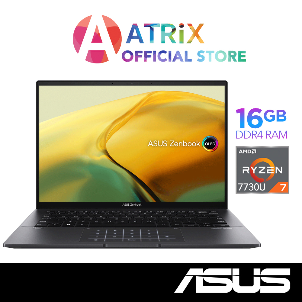 Same Day DeliveryASUS Zenbook 14 UM3402YA-KM364W | 14" OLED WQHD | Ryzen 7 7730U | 16GB RAM | 512GB SSD |