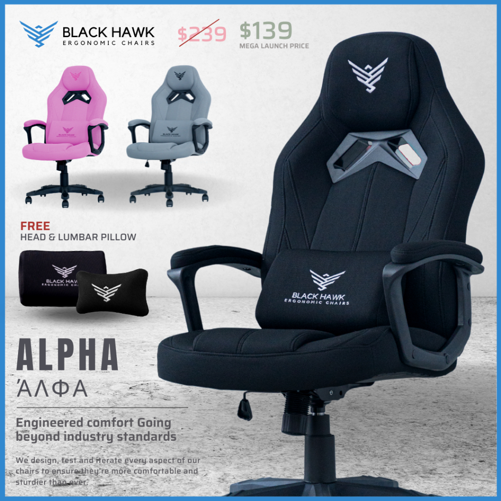 ?͢I͢N͢ ͢S͢T͢O͢C͢K͢S͢͢ Black Hawk ALPHA Gaming Chair / Gaming Chair / Computer Chair E-Sports Chair / Office Chair