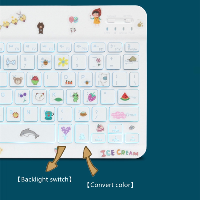 Bluetooth Keyboard Wireless Keyboard Bluetooth Mini Track pad Keyboard RGB Backlit Rechargeable For Phone Tablet Touch pad