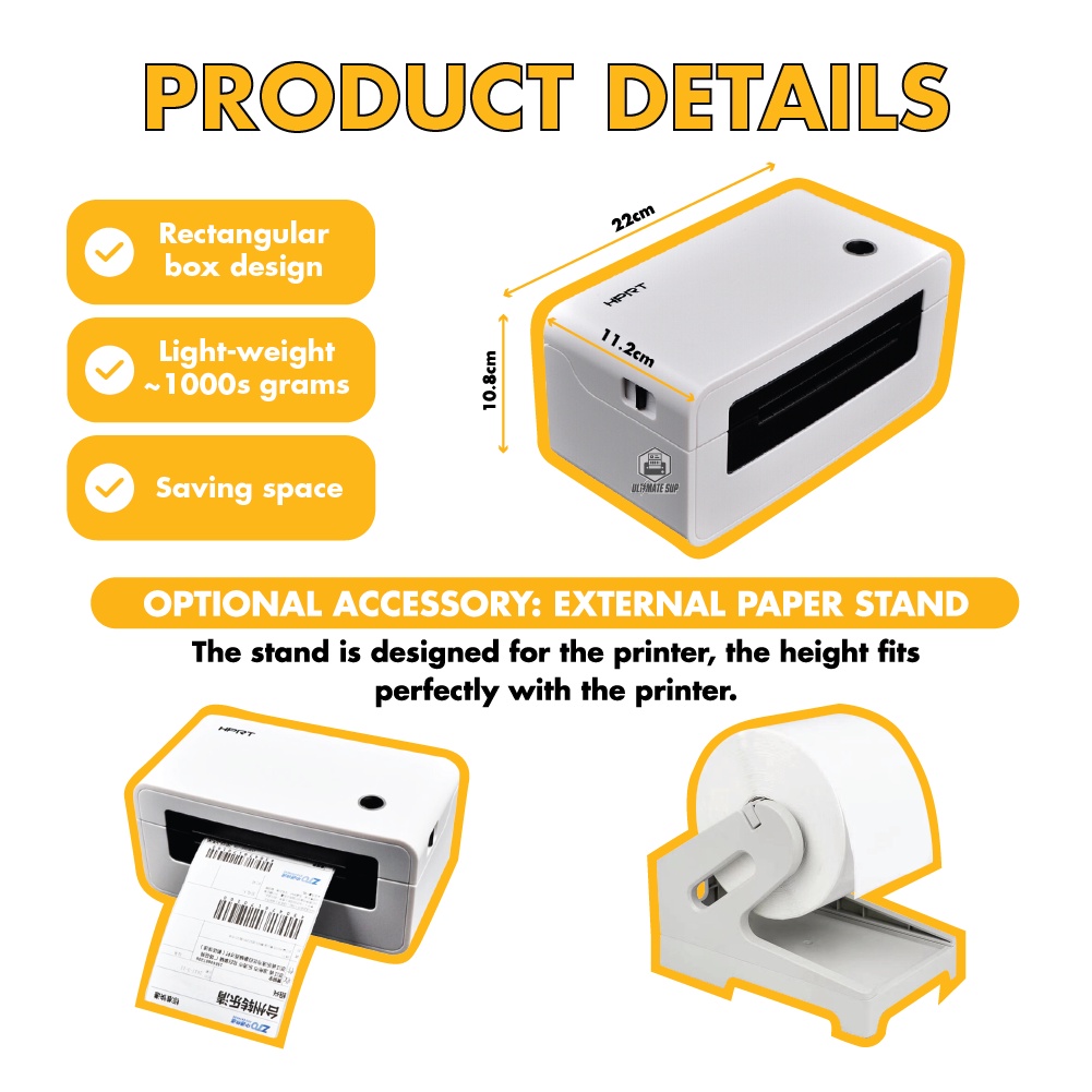 Thermal Printer HPRT N41 Label | Barcode Printer with Bluetooth &amp; USB - Ultimate Supply