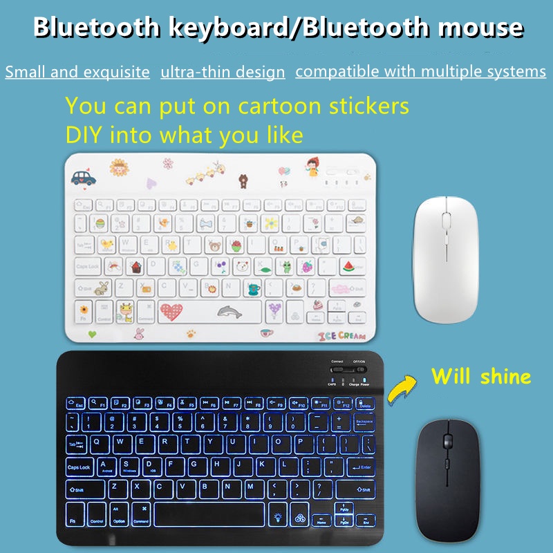Bluetooth Keyboard Wireless Keyboard Bluetooth Mini Track pad Keyboard RGB Backlit Rechargeable For Phone Tablet Touch pad