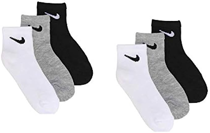 NIKE Little Kids Ankle Colorful Socks Cushioned 6 Pairs,10C-3Y Shoe/ 5-7 Sock