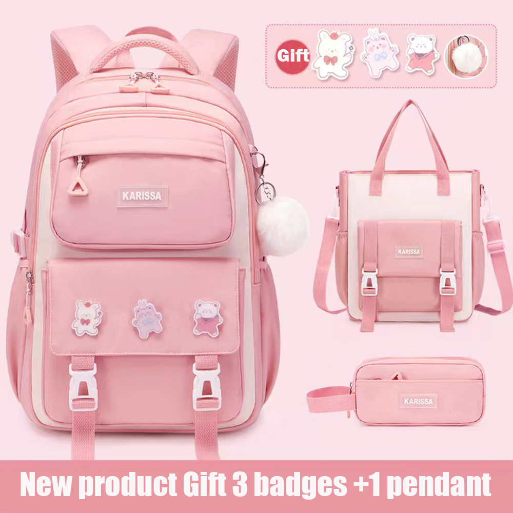 New cute elementary school students schoolbag girls schoolbag childrens shoulder bag splashproof shoulder backpack wearable large-capacity schoolbag for 1-6-9 grade