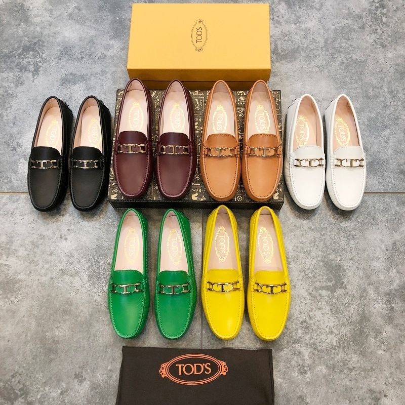 The Latest Style Tods Peas Shoes Womens Tods Genuine Leather Cowhide Slip-On Casual Loafers Cover Foot Soft Sole MN553