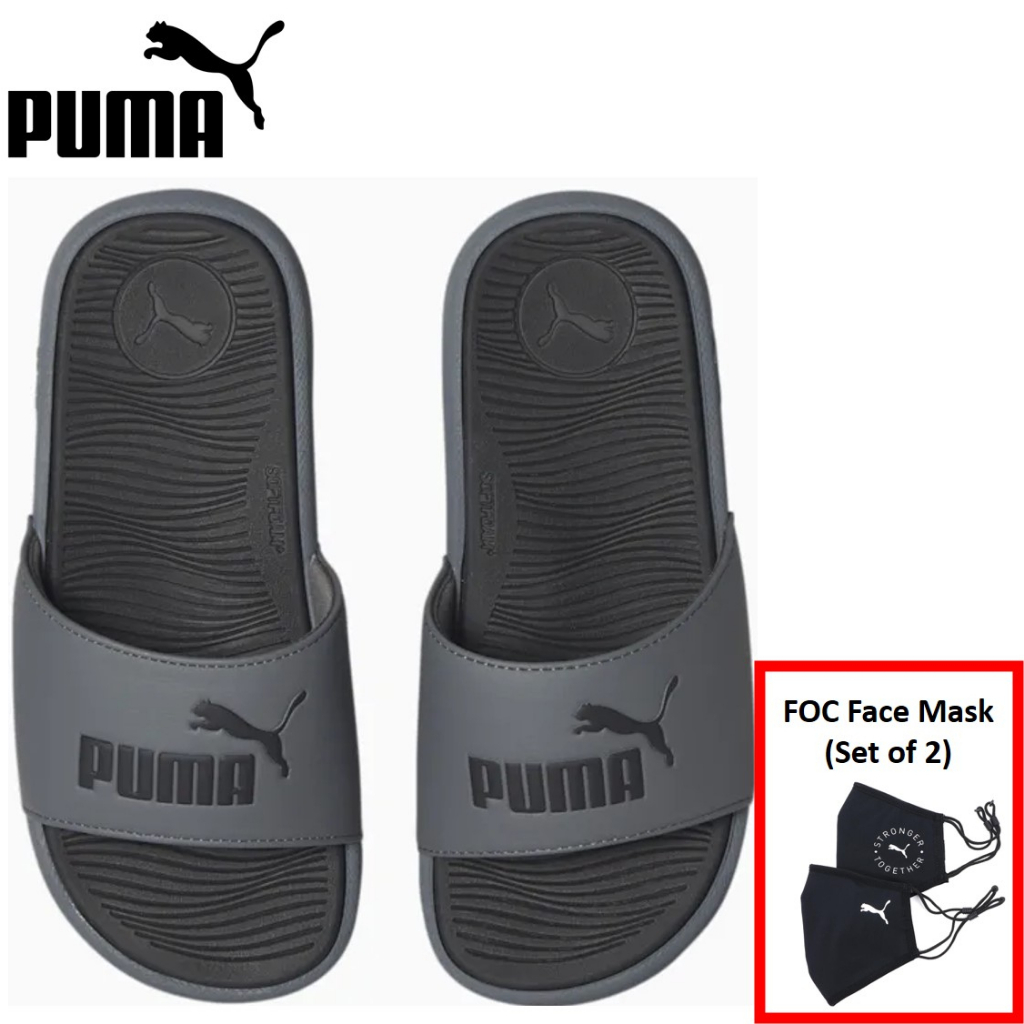 PUMA Cool Cat 2.0 Big Kids Jr Slides Cool Dark Gray-PUMA Black 39088102