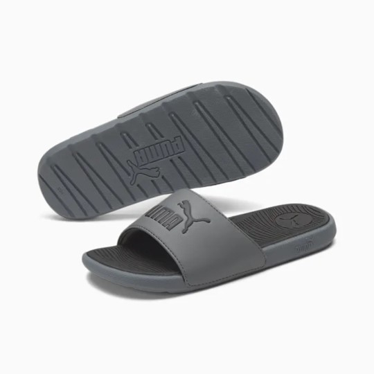 PUMA Cool Cat 2.0 Big Kids Jr Slides Cool Dark Gray-PUMA Black 39088102