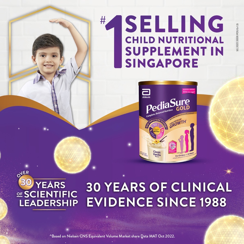 [Bundle of 4] PediaSure® Gold with PeptiGroᵀᴹ - Premium Chocolate, 850g