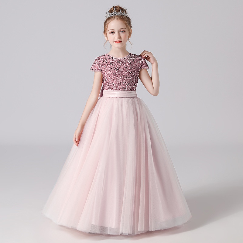Childrens Elegant Long dress girl ceremony dress  Children Bridesmaid Dress  Flower Girl Dresses  First Communion Dresses for 5-14 years