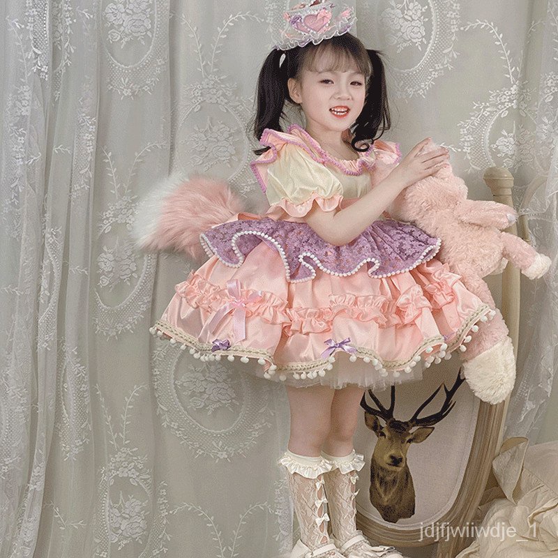 ?Lowest Price?Girls Dress2023New Lingna Beier Princess Skirt Summer Childrens Pettiskirt Lolita Internet Celebrity Pri