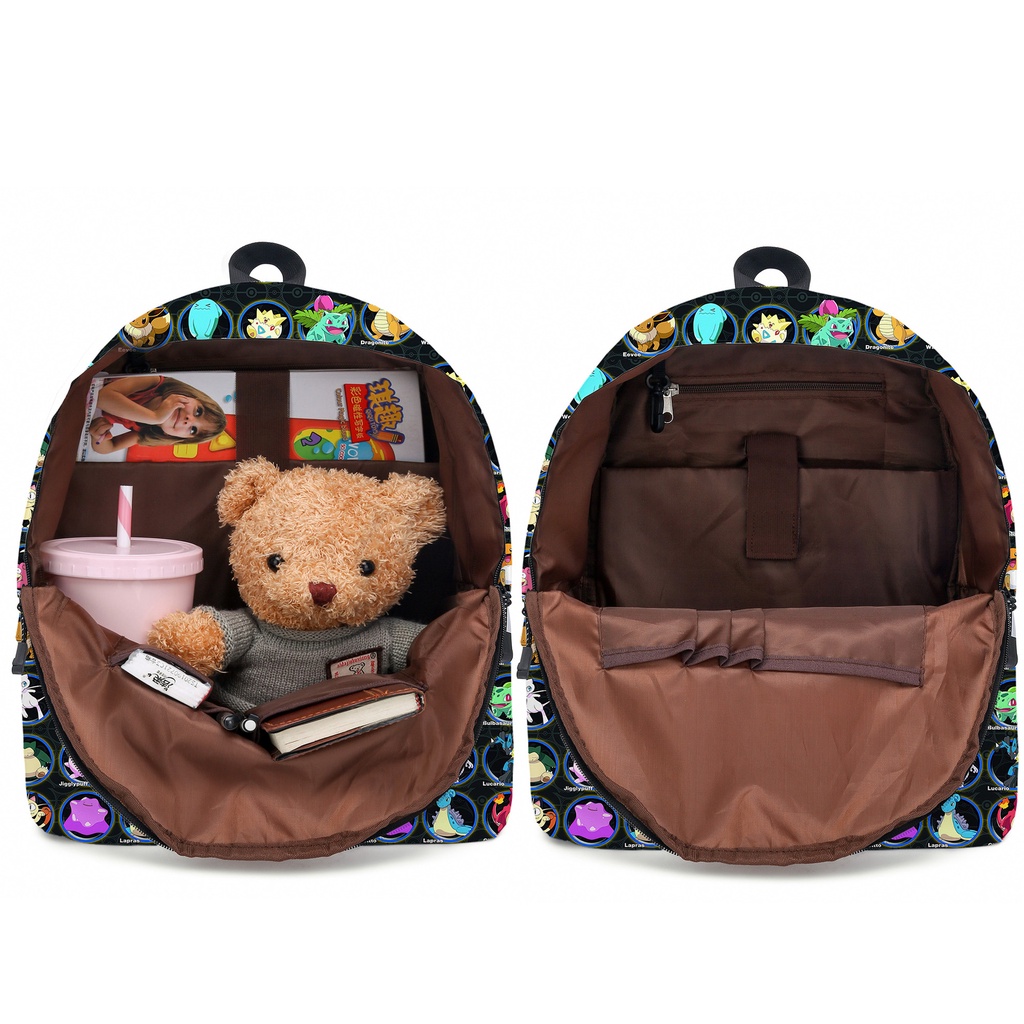Ready Stock New Style pikachu pokemon Elementary School Bag Children Backpack Pencil Case
