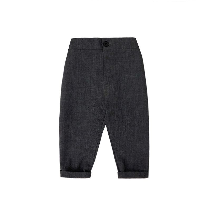 Kids Pants Boy British Black Pants Baby Trousers Elastic Waist Small Feet