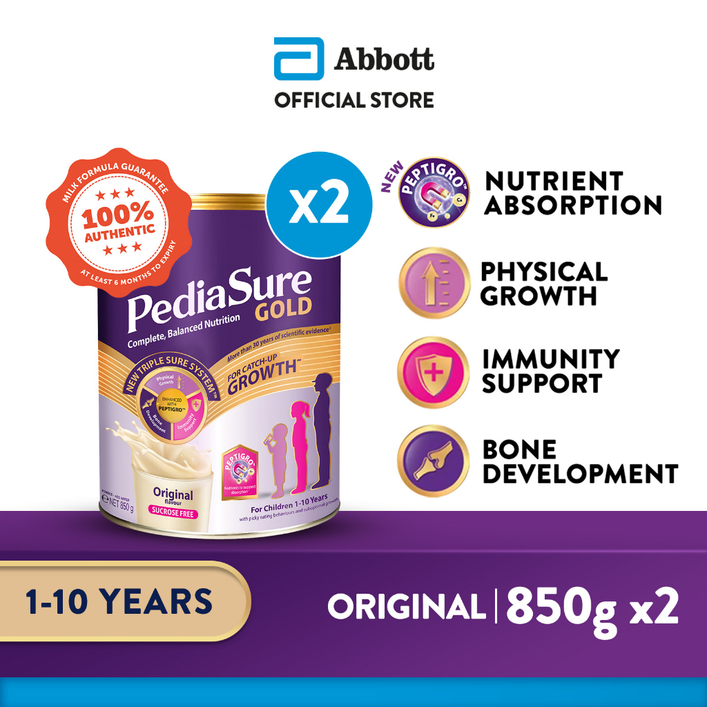 [Bundle of 2] PediaSure® Gold with PeptiGroᵀᴹ - Original Sucrose Free, 850g