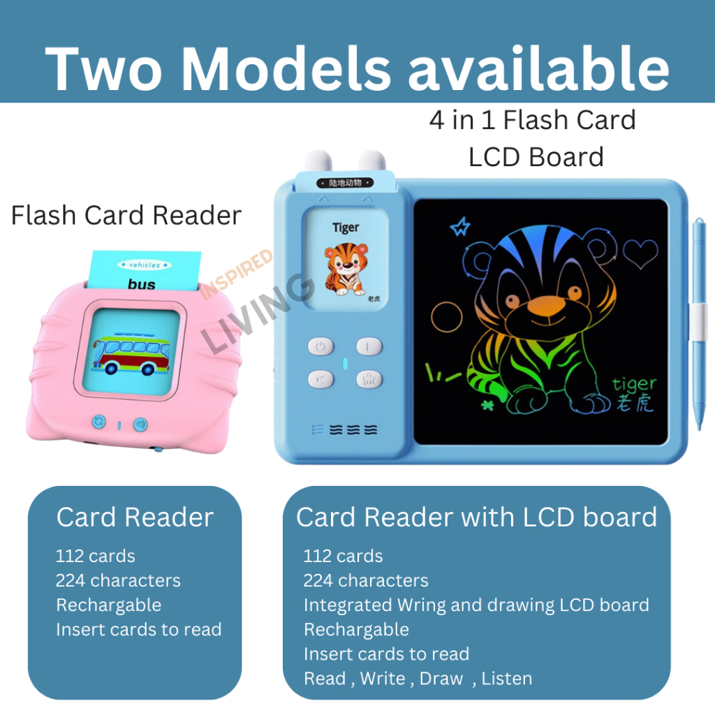 Talking Flash Cards Learning Toys for Age 2 -6| Baby | Montessori educational | LCD Writing Board |  Birthday Gift