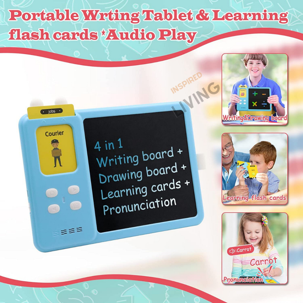 Talking Flash Cards Learning Toys for Age 2 -6| Baby | Montessori educational | LCD Writing Board |  Birthday Gift