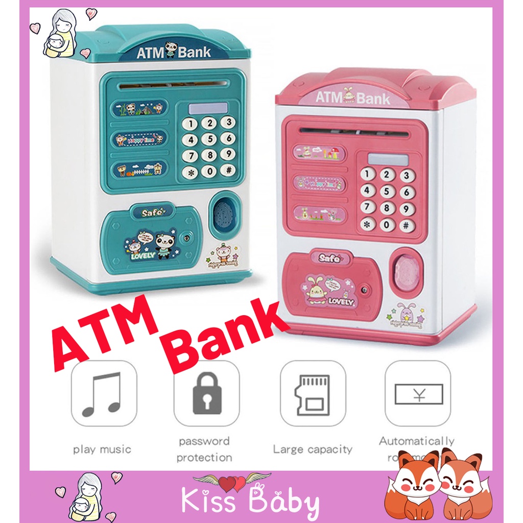 ?ATM Bank? Childrens Saving ATM Saving box Pig Bank Electronic Gift for Children,With Music