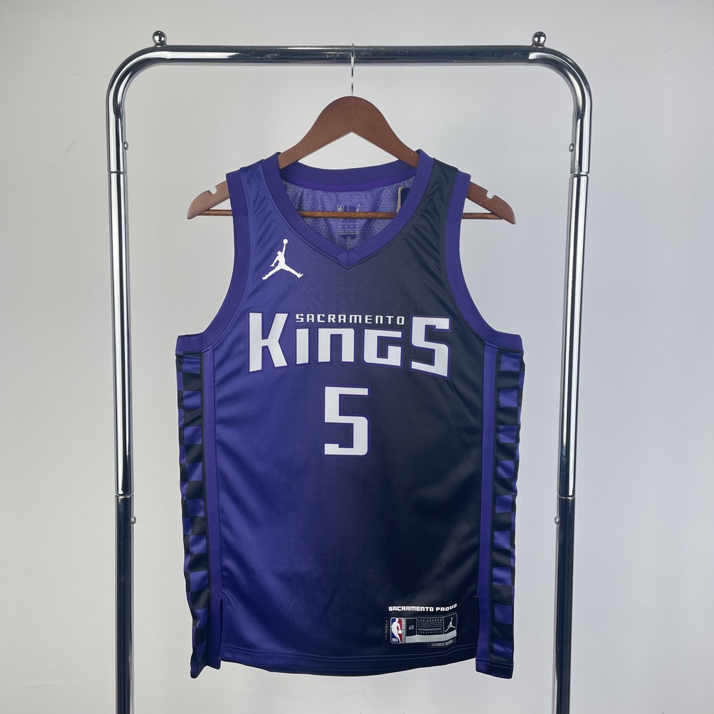 Season 23-24 Sacramento Kings Jersey #5Fox Basketball Jersey Purple No.0 Hot Pressed Sports Vest Mens Shirt