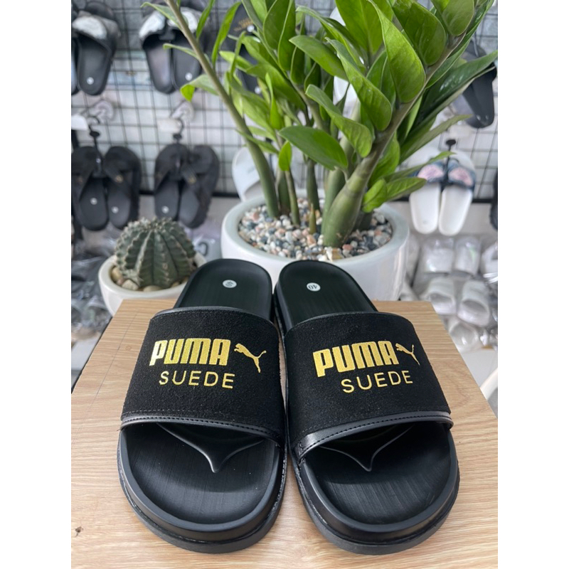Mens puma Slippers With Horizontal Straps