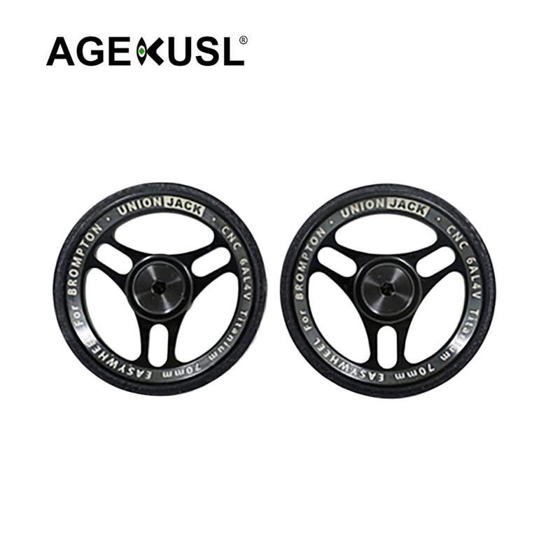 AGEKUSL Bike Ezwheel 70mm Union Jack Titanium Ultra-light Anodized Easy Wheel Use For Brompton Aline Cline Pline Folding Bicycle