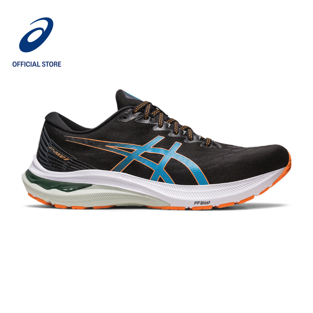 ASICS Men GT-2000 11 2E Running Shoes in Black/Sun Peach