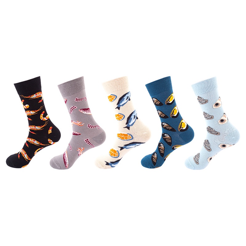 Fashion Hip Hop Mens Socks Harajuku Fruit Skateboard Animal Happy Socks
