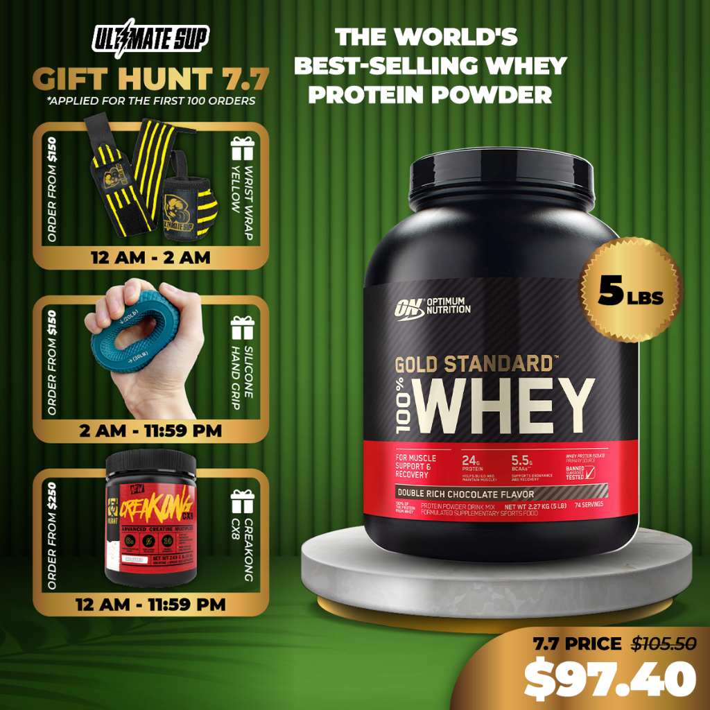 Optimum Nutrition, Gold Standard, 100% Whey Protein Powder, 2lbs 907g  / 5 lbs 2.27 kg / 10 lbs 4.54 kg