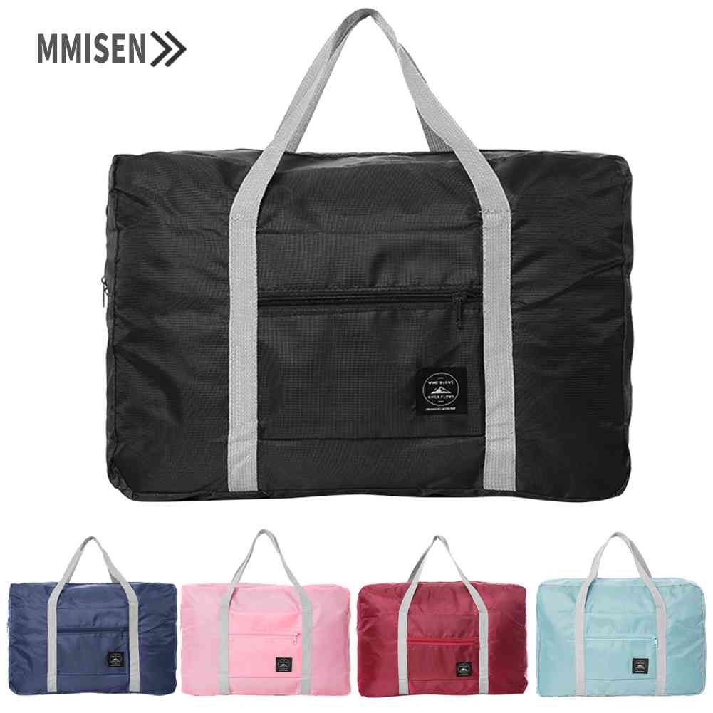 Large Capacity Waterproof Foldable Travel Bags Ultra-Light Solid Color Outdoor Portable Luggage Storage Bag Handbag