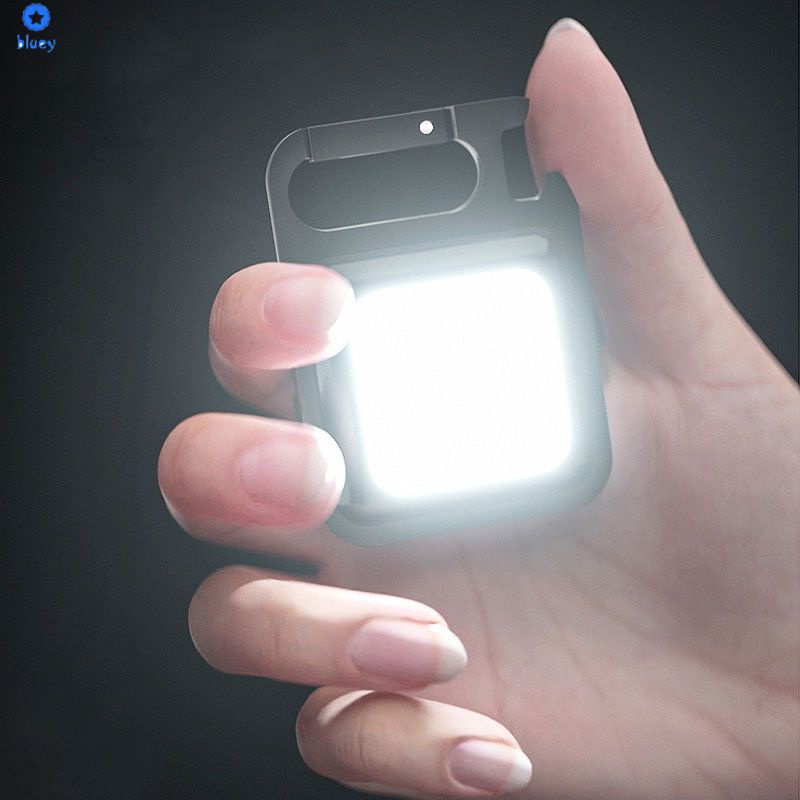 Flashlight Usb Rechargeable Torch Light Keychain Led Working Lamp Highlight Cob Lamp Outdoor Lighting Light bluey