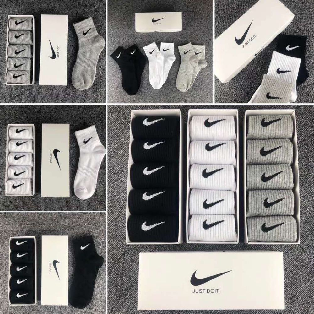 ?? Ready stockStokin Sports sock Socks New Cotton Socks Casual socks White black grey for men and women sock high tube sports versatile color hook socks solid color long tube tide basketball socks