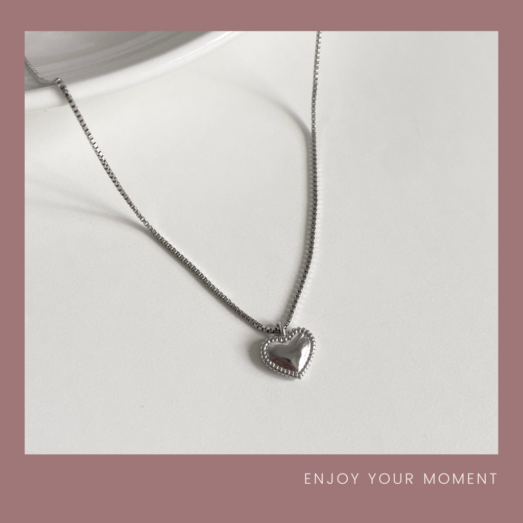 MOMENT | S925 sliver Korean-style heart shape design necklace