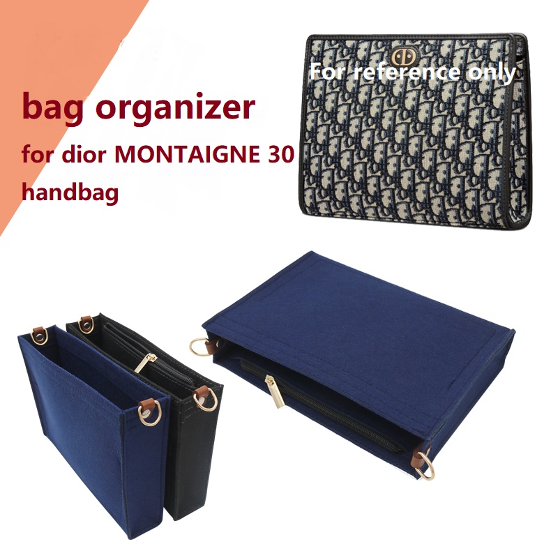 soft and lightbag organiser insert for di.or MONTAIGNE 30 handbag clutch bag in bag organizer multi pocket compartment storage inner lining felt bag