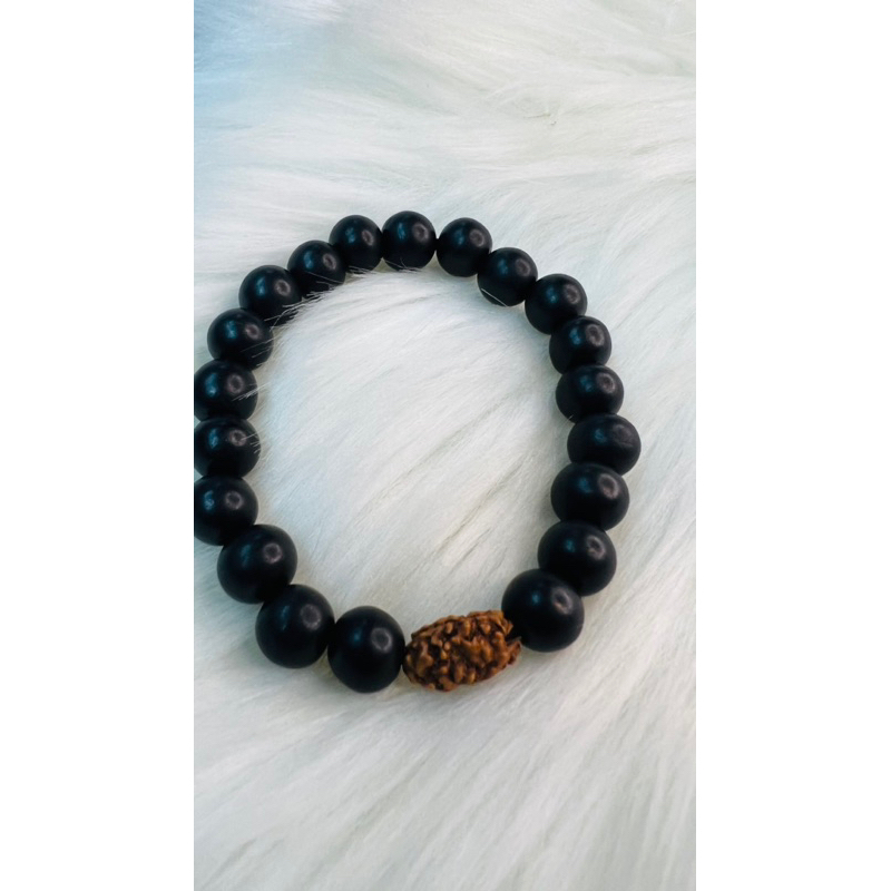 Karungali Bracelet with 2 Mukhi Rudraksha