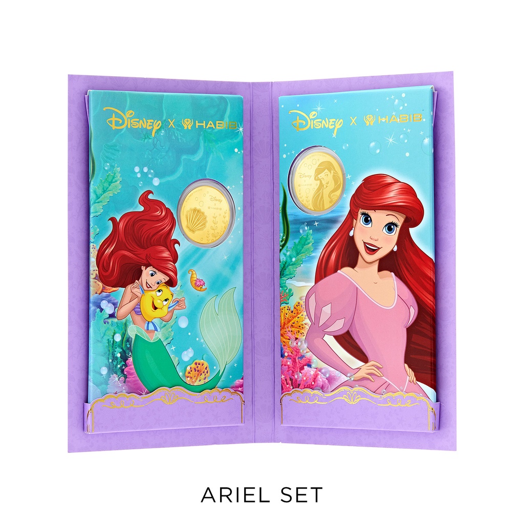 Disney x HABIB Princess Ariel Gold Wafer Coin, 999.9 Gold 0.20G