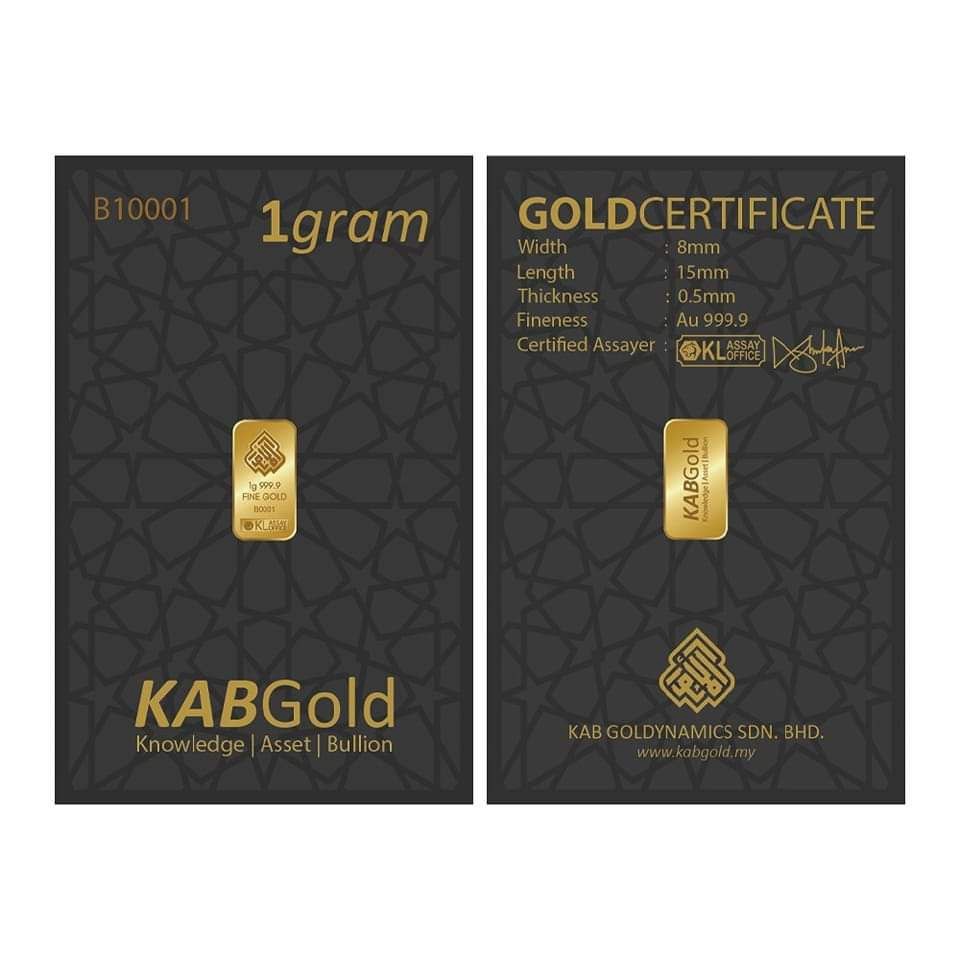 KAB GOLD : Gold Bar 1g 999 24K new