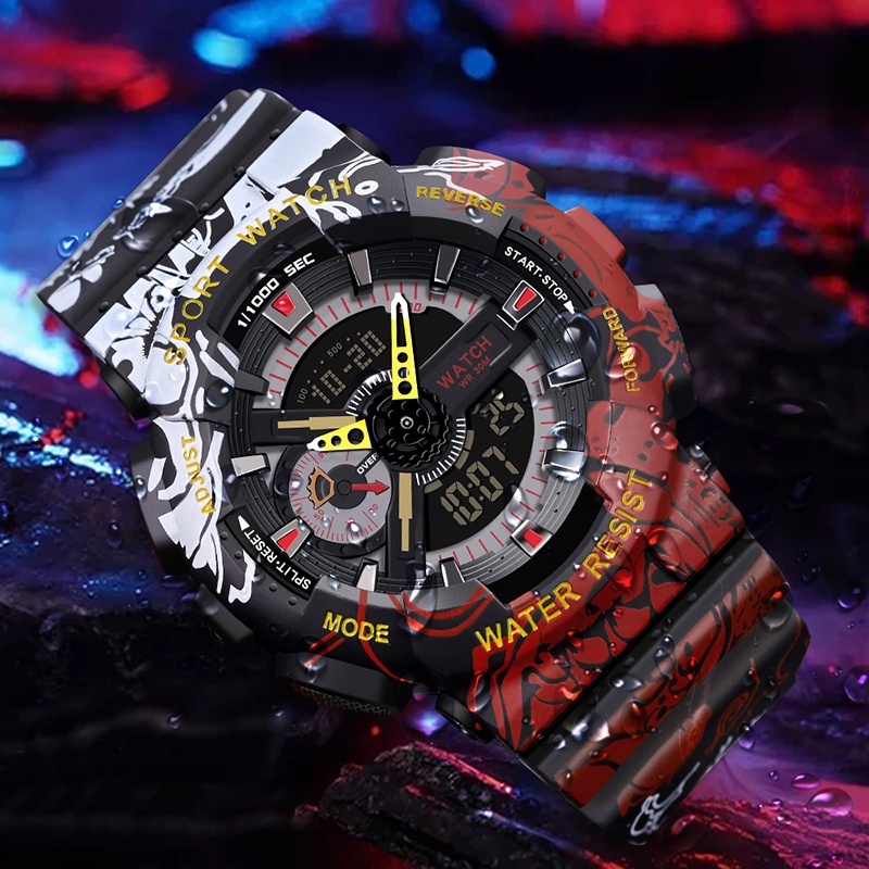 One Piece Mens Sports Watch Waterproof Top Luxury Wristwatches Gifts Style Digital Clocks Shock Gentleman Fashion