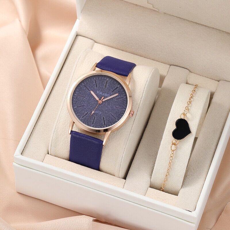 Watch+BraceletWatch Bracelet Set Fashion Starry Sky Leather Strap Women Watches