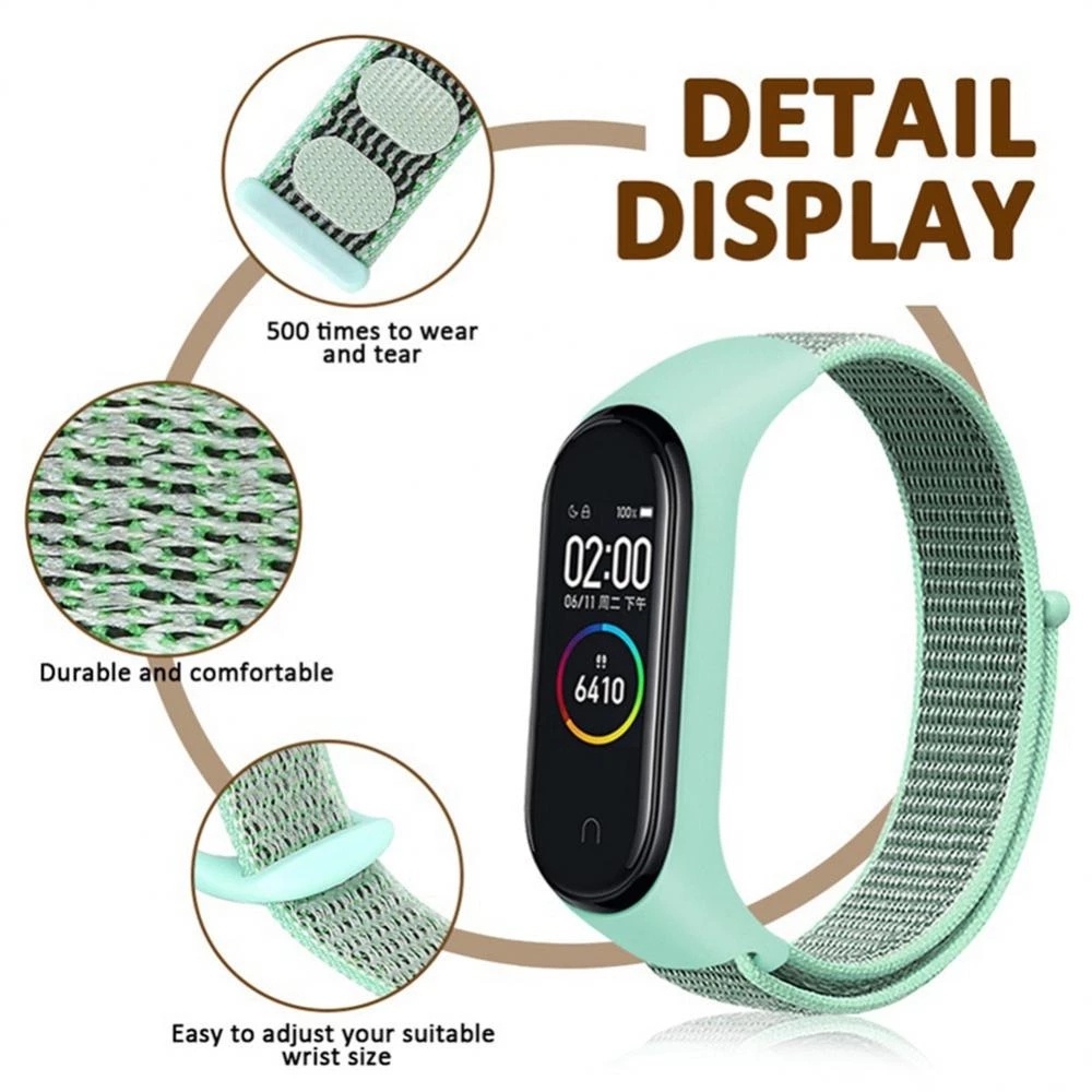 Nylon Strap for Xiaomi Mi Band 7 5 6 4 3 Wristband Sports Breathable Strap for Miband 7 Replacement Strap