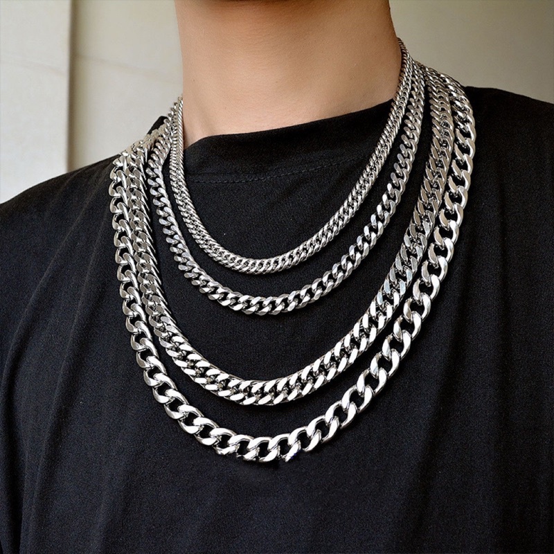 SG STOCK Titanium Steel street style Necklace Stainless Steel Jewelry Gift Chain mens accessories