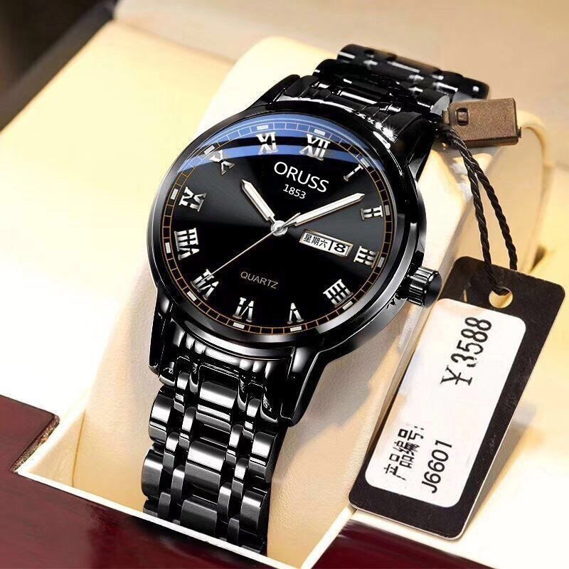 The new Swiss imported waterproof luminous mens automatic mechanical watch student Korean version of the trend of black technology