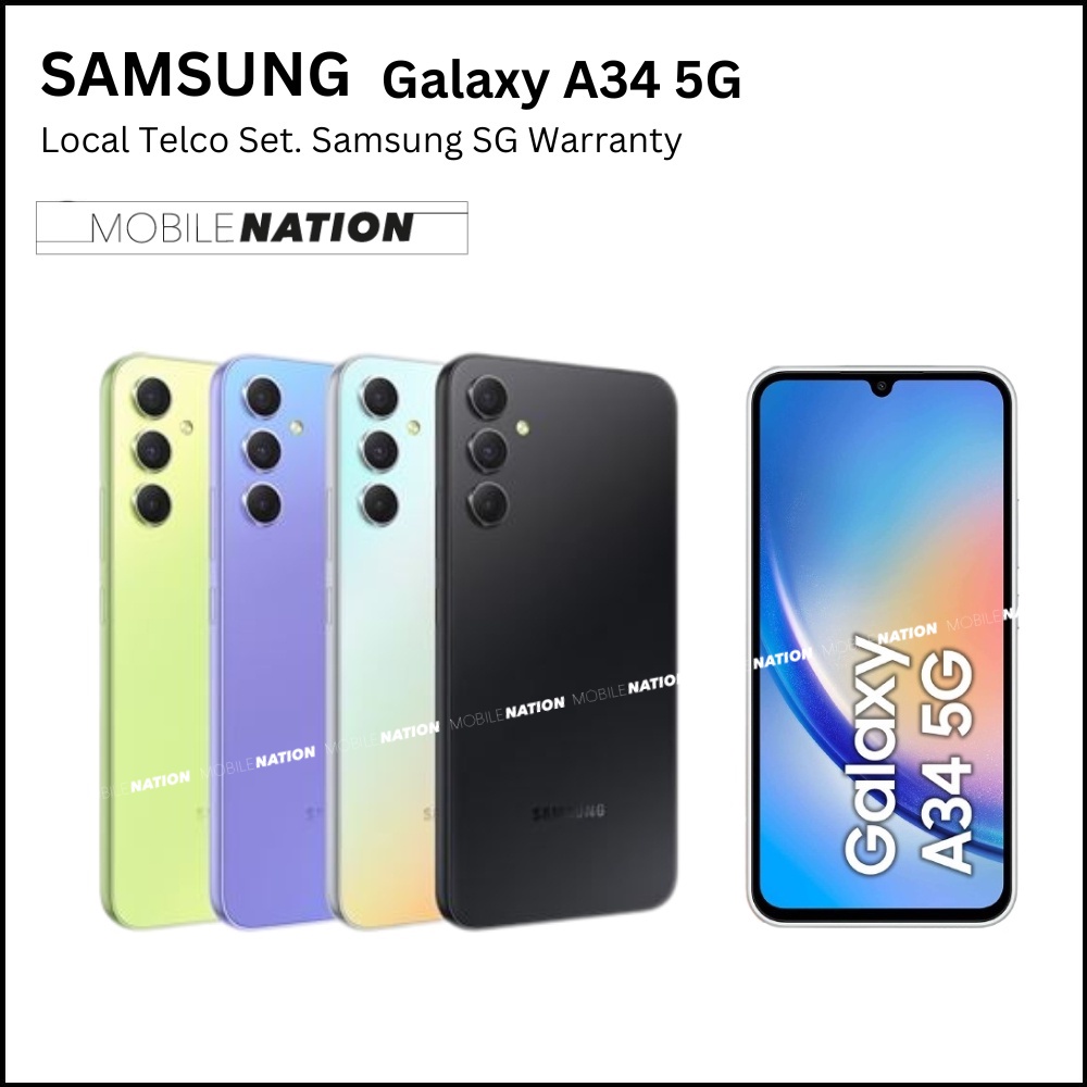 SAMSUNG GALAXY A34 5G  8GB +128GB  | A33 | A32 | 1 Year Warranty by Samsung